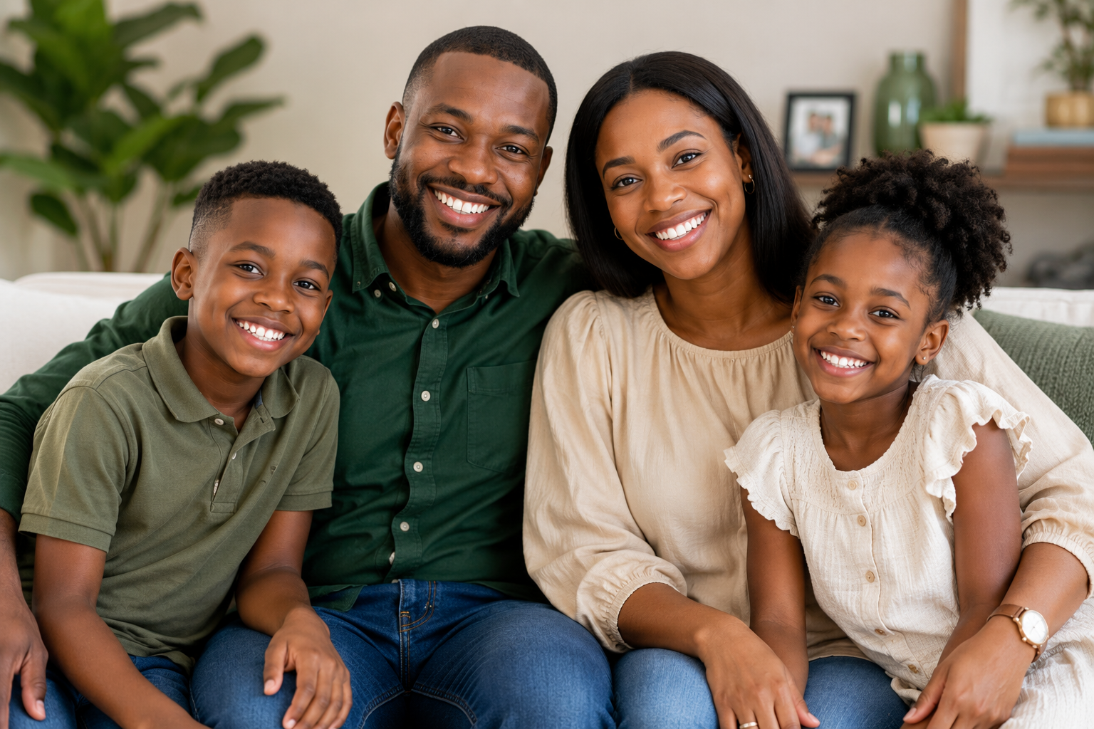 Happy Nigerian family representing Club One